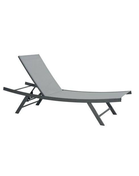 2 Transats de jardin et table basse Ario gris perle