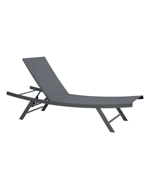 2 Transats de jardin et table basse Ario gris anthracite