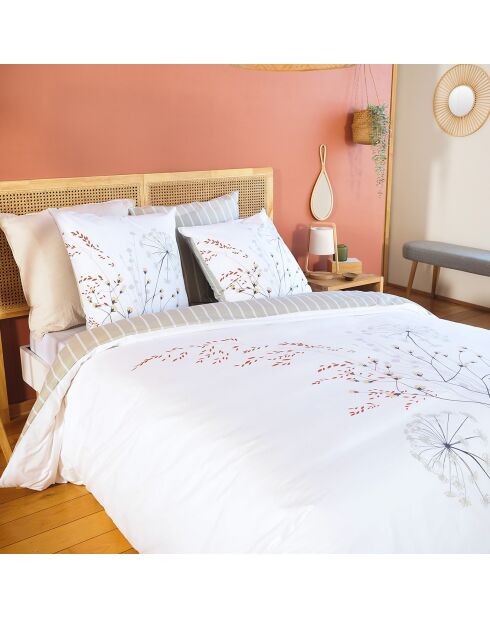 Parure housse de couette Soliflore blanche
