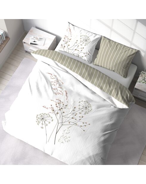 Parure housse de couette Soliflore blanche