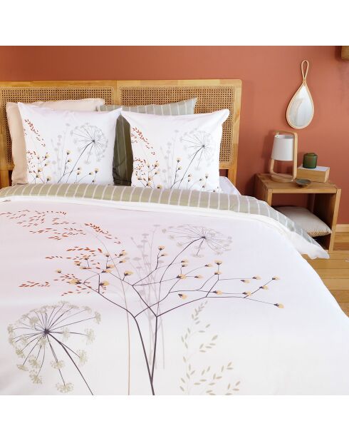 Parure housse de couette Soliflore blanche