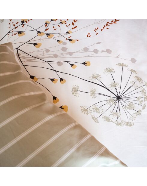 Parure housse de couette Soliflore blanche