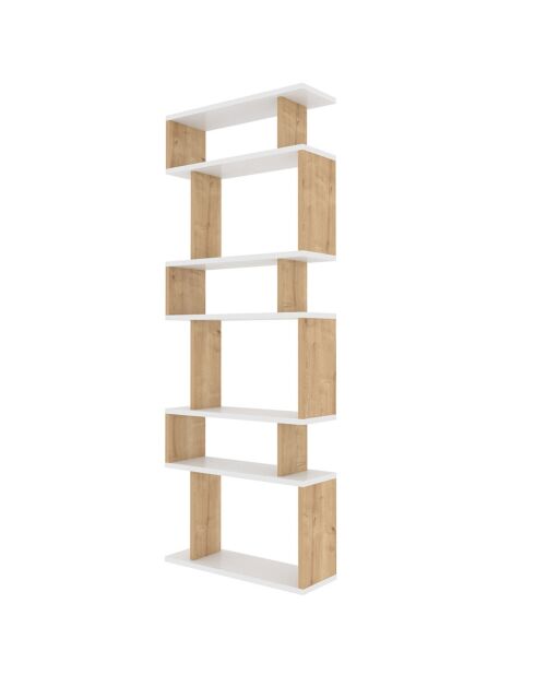 Bibliothèque Bates  chêne blanc - 60x19.6x160 cm