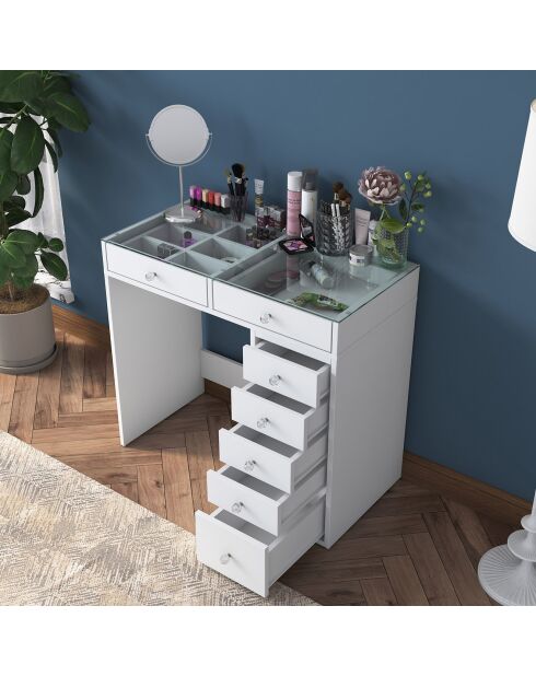 Coiffeuse BJ10 blanche - 90x79.8x44.5 cm
