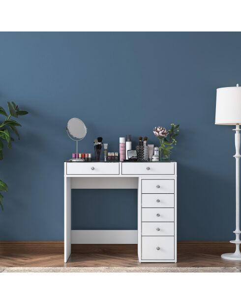 Coiffeuse BJ10 blanche - 90x79.8x44.5 cm