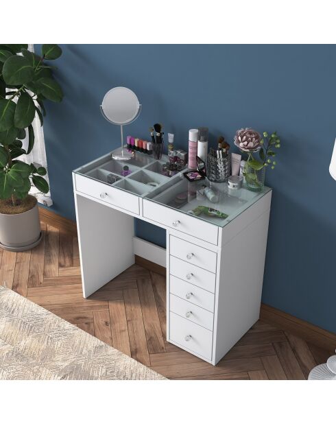 Coiffeuse BJ10 blanche - 90x79.8x44.5 cm