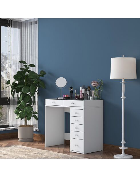 Coiffeuse BJ10 blanche - 90x79.8x44.5 cm