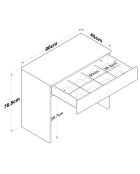 Coiffeuse Bj104-2342 blanche - 90x76.8x45 cm