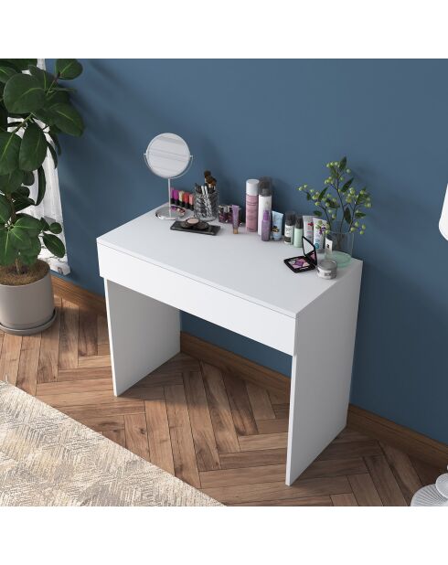Coiffeuse Bj104-2342 blanche - 90x76.8x45 cm