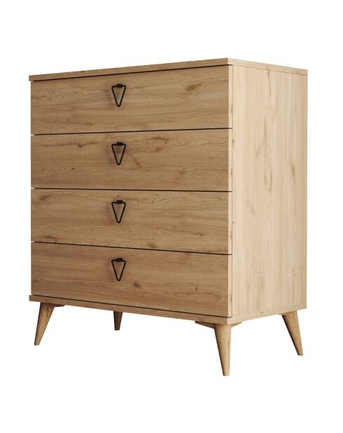 Commode Versa  chêne - 80x90.8x45 cm