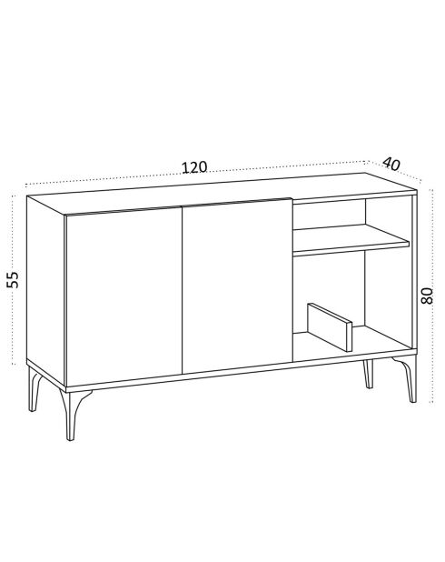 Console Agustine doré/blanc - 120x80x40 cm