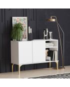 Console Agustine doré/blanc - 120x80x40 cm