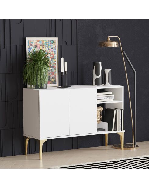 Console Agustine doré/blanc - 120x80x40 cm