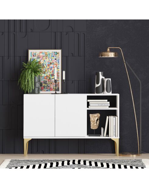 Console Agustine doré/blanc - 120x80x40 cm