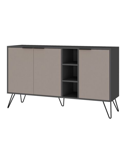 Console Clara  marron clair/anthracite - 142x83x35.6 cm