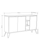 Console Clara  marron clair/anthracite - 142x83x35.6 cm