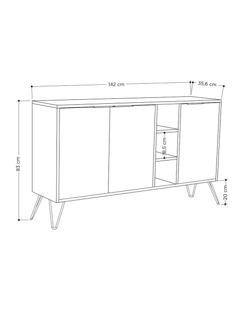 Console Clara  blanche - 142x83x35.6 cm