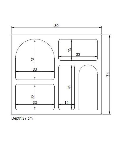 Console Lesa antraciet - 80x74x35 cm