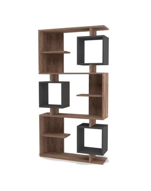 Étagère à livres Icardi  pin atlantique/anthracite - 90x171.9x24.6 cm