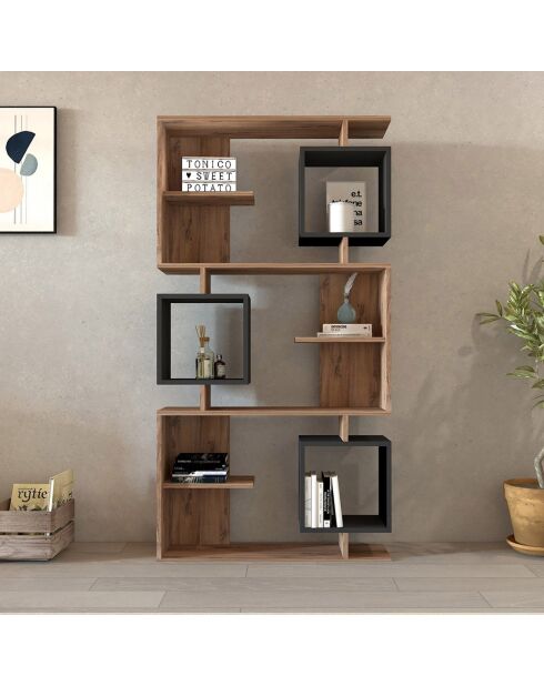 Étagère à livres Icardi  pin atlantique/anthracite - 90x171.9x24.6 cm