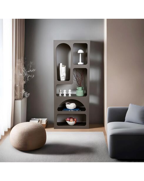 Étagère à livres Vénus anthracite - 60x150x32 cm