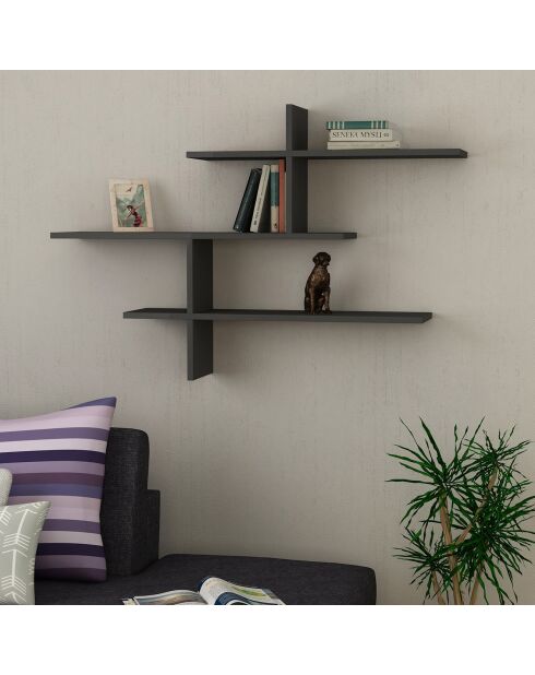Étagère murale Leo anthracite - 123x80.5x22 cm