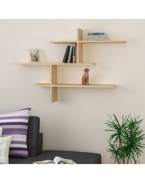 Étagère murale Leo chêne - 123x80.5x22 cm