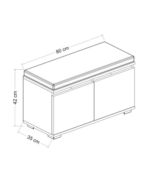 Meuble à chaussures Drago  blanc - 80x42x35 cm