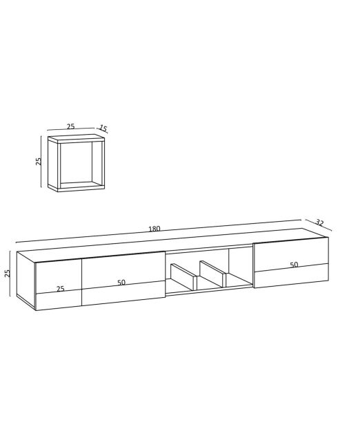 Meuble TV Avior chêne/saphir