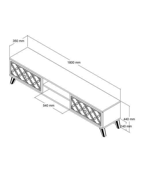 Meuble TV Class noyer - 180x44x35 cm