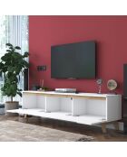 Meuble TV D1-2472 noyer blanc - 180x48.6x35 cm
