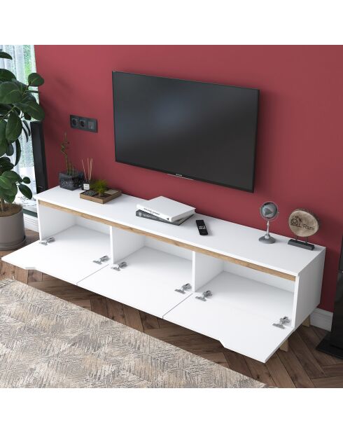 Meuble TV D1-2472 noyer blanc - 180x48.6x35 cm