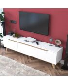 Meuble TV D1-2472 noyer blanc - 180x48.6x35 cm