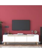 Meuble TV D1-2472 noyer blanc - 180x48.6x35 cm