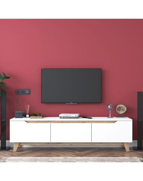 Meuble TV D1-2472 noyer blanc - 180x48.6x35 cm