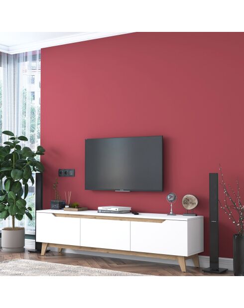 Meuble TV D1-2472 noyer blanc - 180x48.6x35 cm