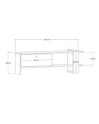 Meuble TV Ova chêne/anthracite - 120x36.8x25 cm