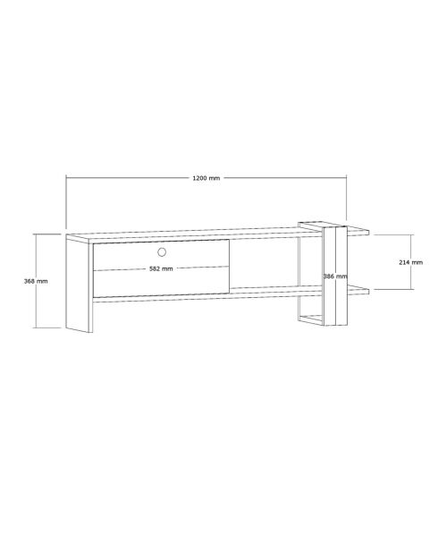 Meuble TV Ova chêne/anthracite - 120x36.8x25 cm
