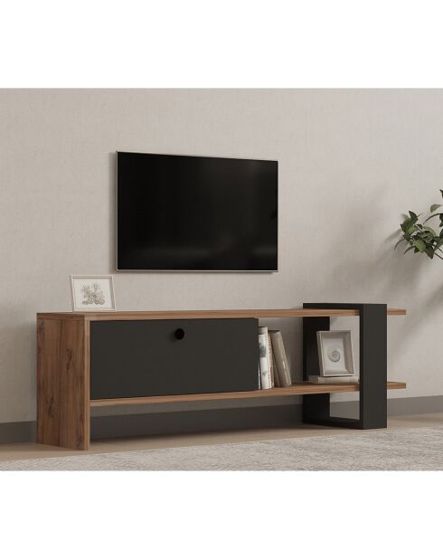 Meuble TV Ova chêne/anthracite - 120x36.8x25 cm