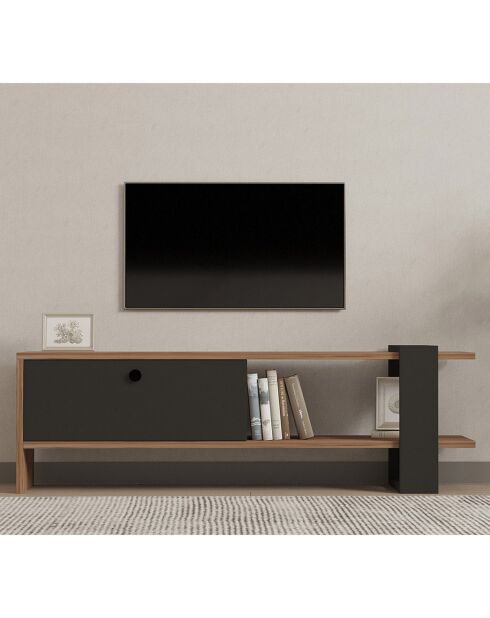 Meuble TV Ova chêne/anthracite - 120x36.8x25 cm