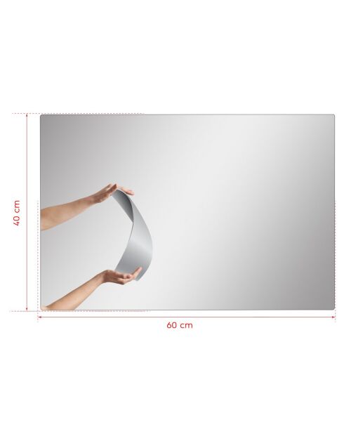 Miroir avec éclairage LED Rectangulaire  blanc -  40x60 cm