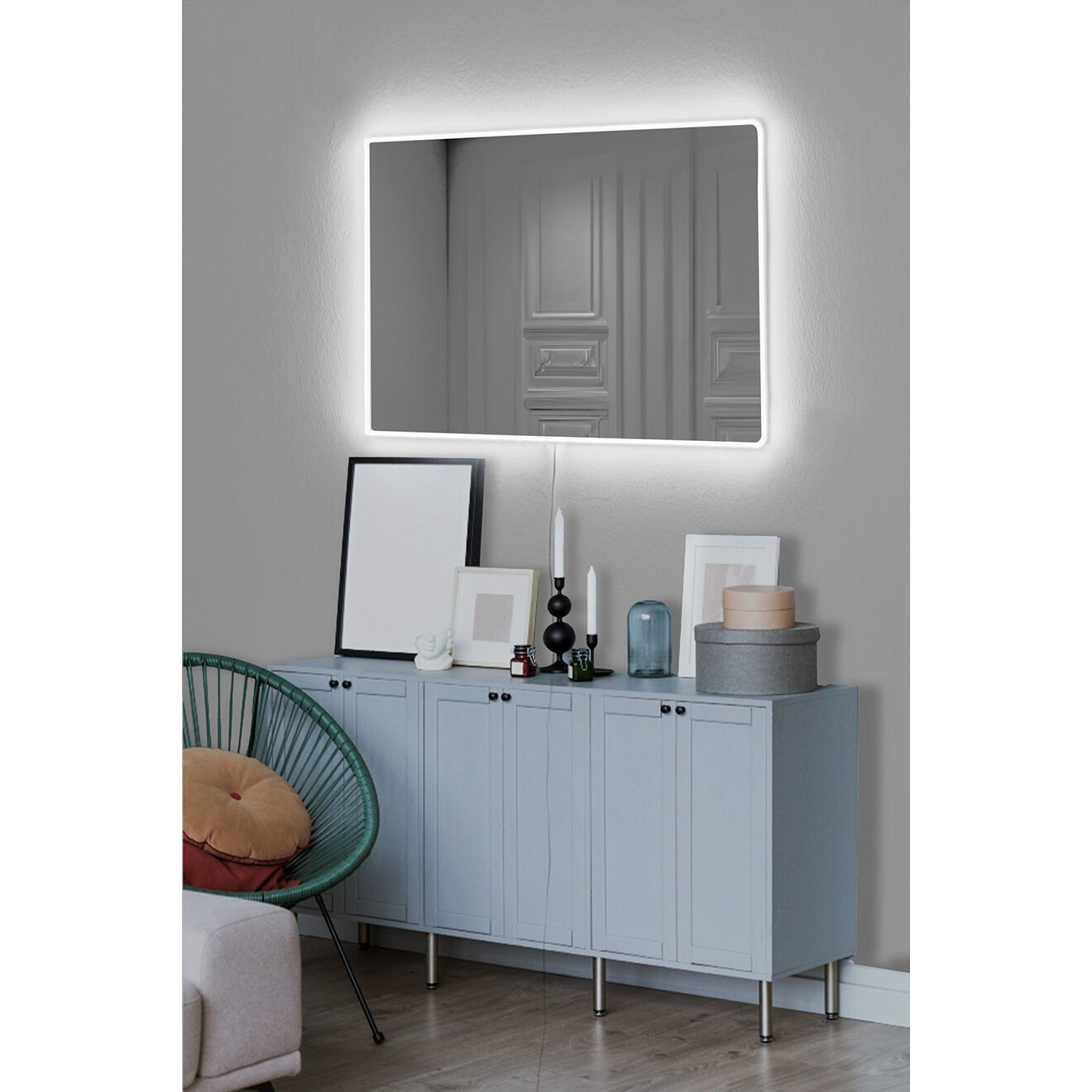Miroir mural 40x60 cm Verre Rectangulaire - Miroir Mural - Miroir Rectangulaire - Miroir Argenté