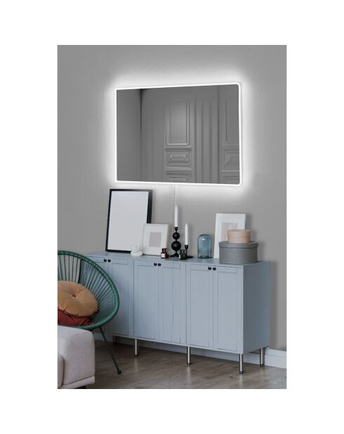 Miroir avec éclairage LED Rectangulaire  blanc -  40x60 cm