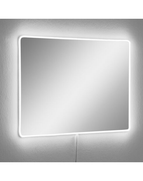 Miroir avec éclairage LED Rectangulaire  blanc -  40x60 cm
