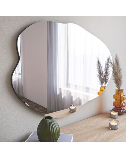 Miroir mural Ohho noir - 60x85x2.2 cm