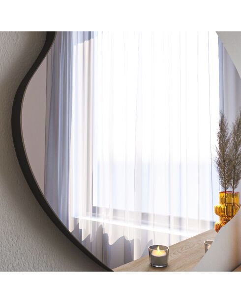 Miroir mural Ohho noir - 60x85x2.2 cm