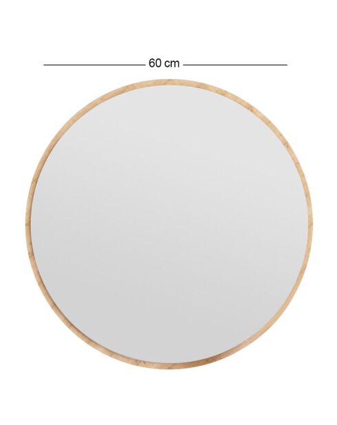 Miroir mural Ozze  naturel - 60x60x2.2 cm
