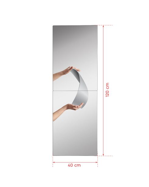Miroir Rectangulaire  argenté - 40x120 cm