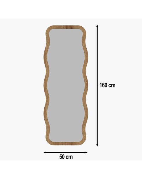 Miroir sur pieds Aror  naturel - 50x160x2.2 cm