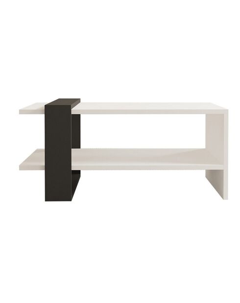 Table basse Fonda blanc/anthracite - 80x35x55 cm